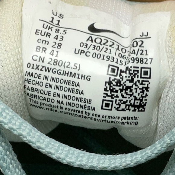 Nike Zoom Pegasus 36 Turbo Women’s Running Shoes Teal Aqua Gray Size 11 Athletic - Picture 12 of 15